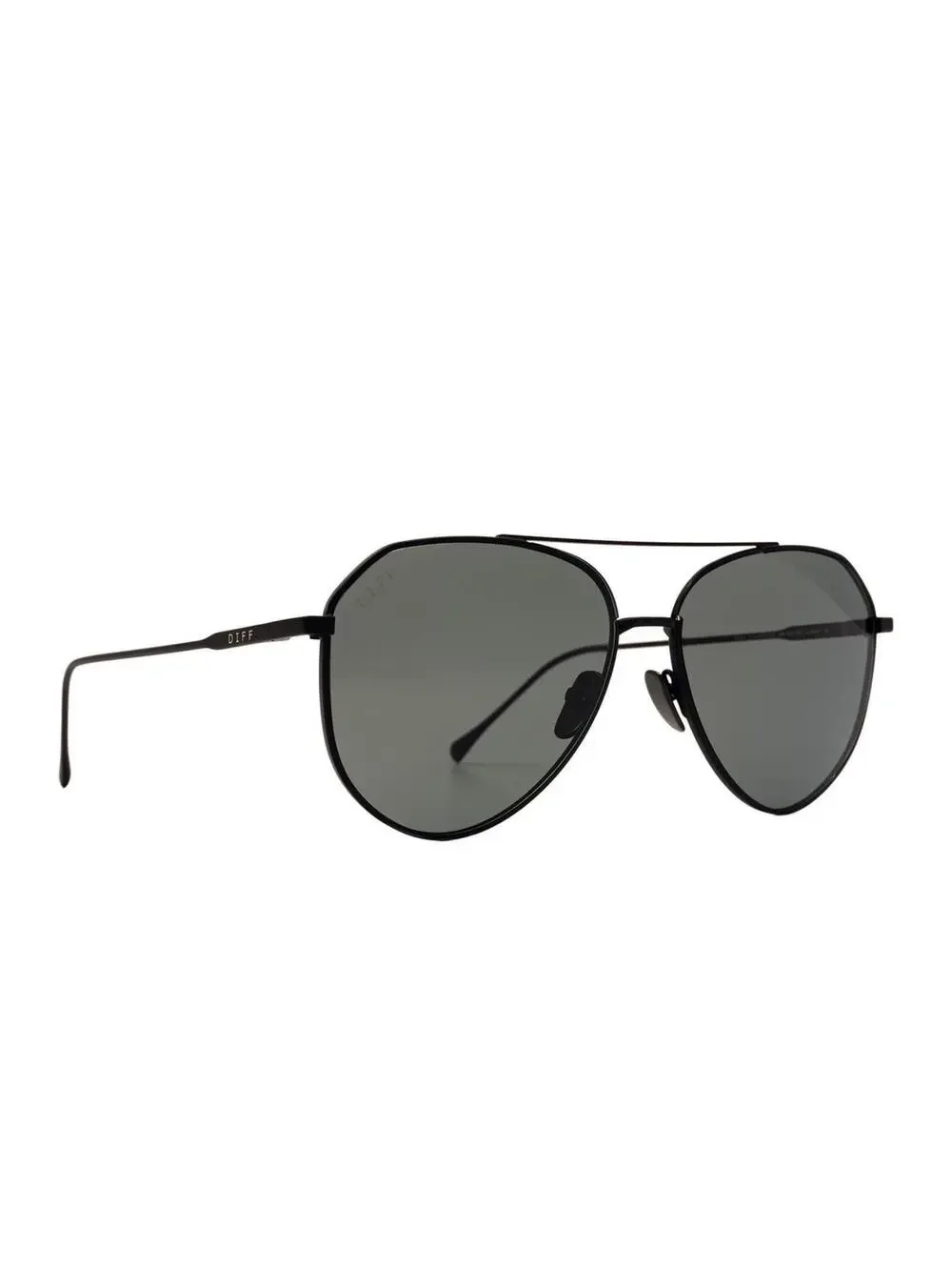 DIFF Dash Matte Black Solid Grey Polarized Sunglasses